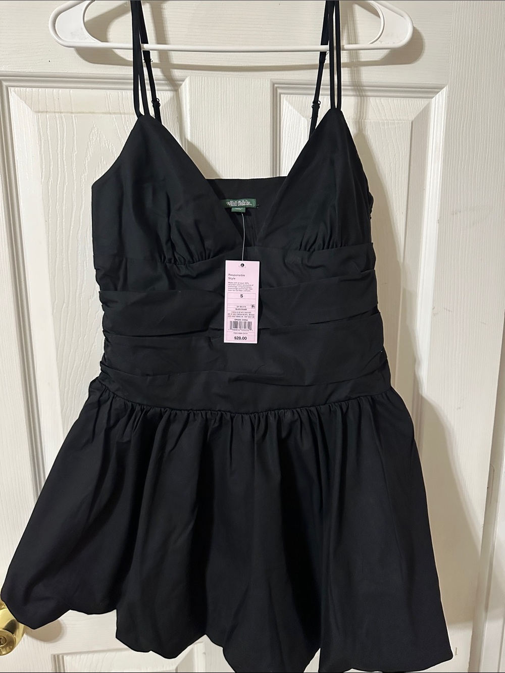 wild fable Black Mini Dress with Spaghetti Straps